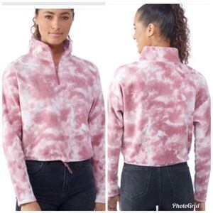 PINK Rose sweatshirt pink and white size L juniors Barbie core
